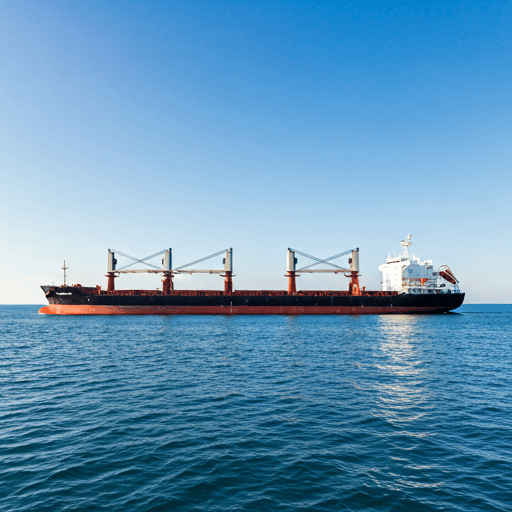 Cargo ship at sea